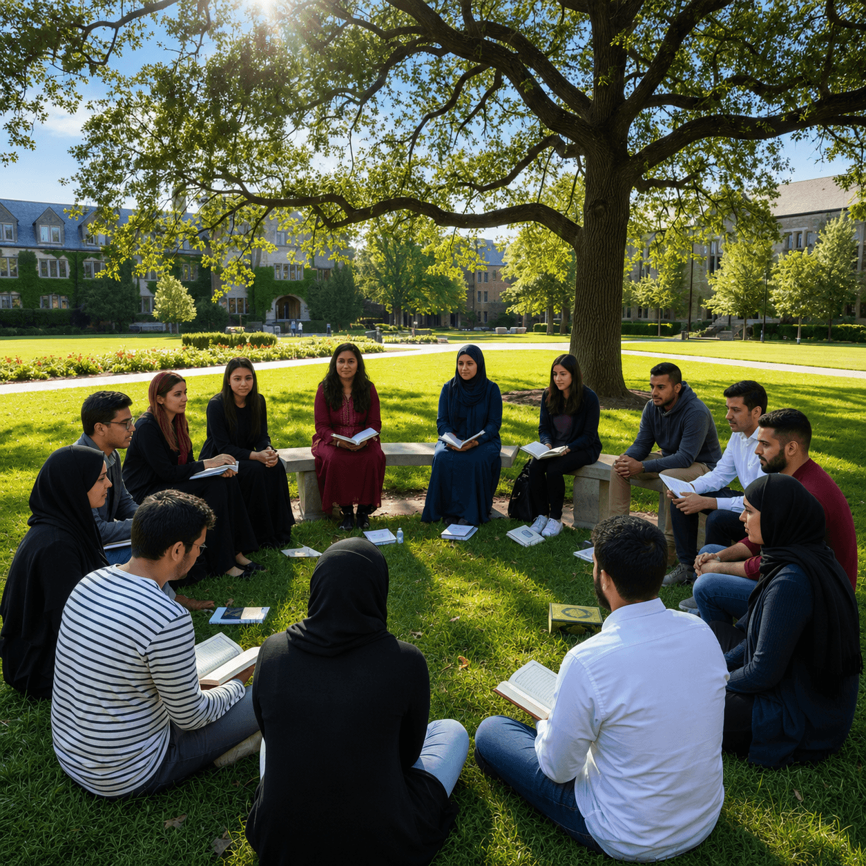 Students on campus